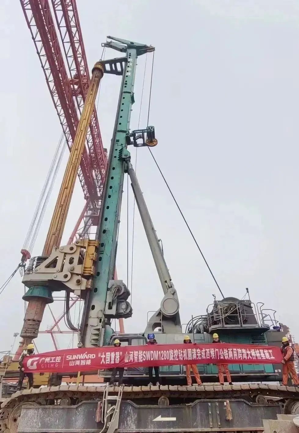 全面告捷！GA黄金甲智能超级旋挖钻机圆满完成甬舟铁路西堠门公铁两用大桥桩基施工任务