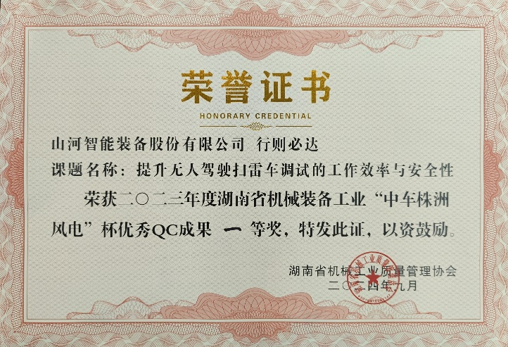 喜讯！2023年度省机械工业质量管理成果擂台赛GA黄金甲智能再获殊荣！