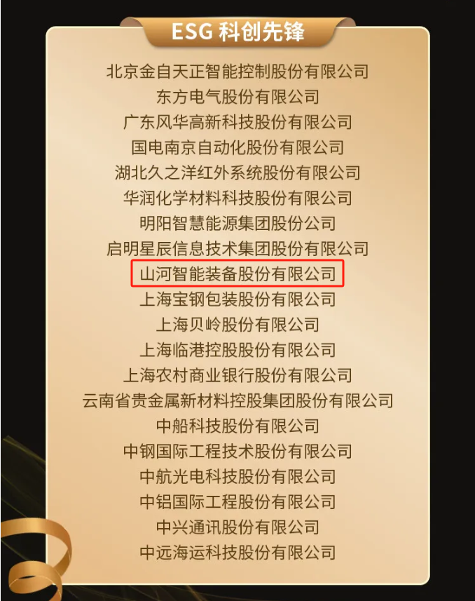 GA黄金甲智能上榜“国有企业上市公司ESG·先锋100指数”